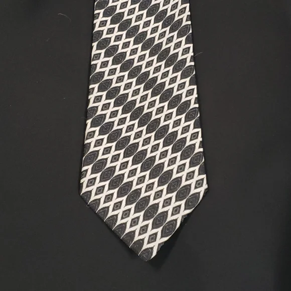 Vintage Wemlon by Wembley Vertical Diamond Patterned Stripes 4" Wide Necktie - Picture 2 of 10